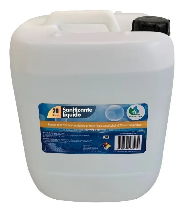 Solución líquida desinfectante y desengrasante en bidón de 20 litros, elimina bacterias y virus, ideal para múltiples superficies de hogar y oficina. Solución líquida desinfectante y desengrasante en bidón de 20 litros, elimina bacterias y virus, ideal para múltiples superficies de hogar y oficina.